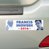 フランシス島Snowden 2016のバンパーステッカー バンパーステッカー (車上)