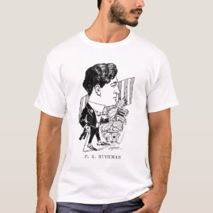 フランシス島X. Bushmanの無声映画俳優の風刺漫画 Tシャツ