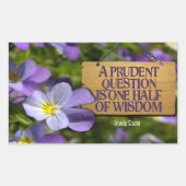 フランシス感動的ベーコン引用文「知恵」 長方形シール (正面)