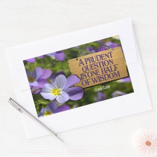 フランシス感動的ベーコン引用文「知恵」 長方形シール (封筒)