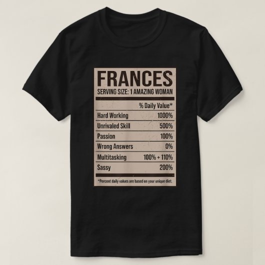 フランシス栄養ファクト名別名タイトル Tシャツ (デザイン正面)