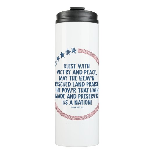 フランシス・スコット鍵 – 自由のために神を賛美 タンブラー (正面)