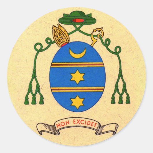 フランシス・ド・セールス・コート・オブ・アームズ・パトロン・サン・ステッカー ラウンドシール (正面)