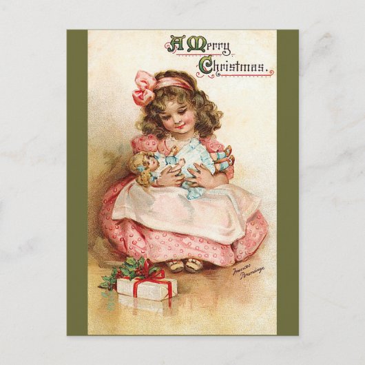 フランシス・ブルンジ – Girl with Doll シーズンポストカード (正面)