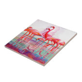 フランシス・リー・ジャケスのピンク・フラミンゴ タイル (側面)