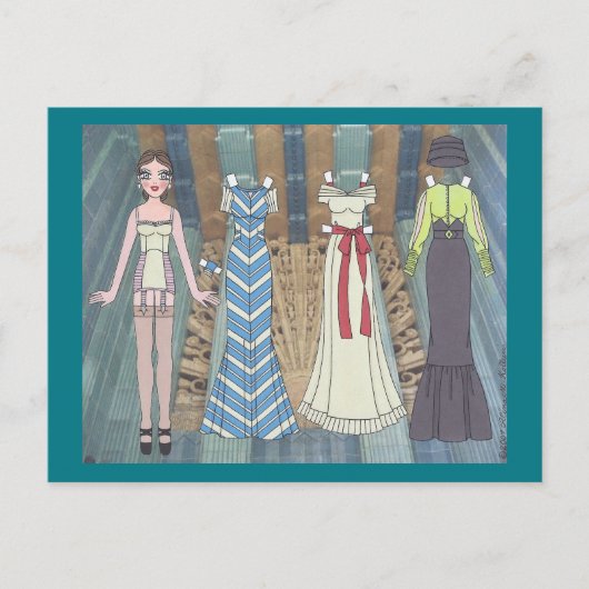 フランシス、1937年アールデコドール葉書の紙レディ ポストカード (正面)