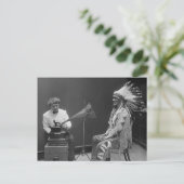 フランシスDensmoreオーディオ録音Blackfoot Chief ポストカード (スタンド正面)