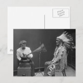 フランシスDensmoreオーディオ録音Blackfoot Chief ポストカード (正面/裏面)