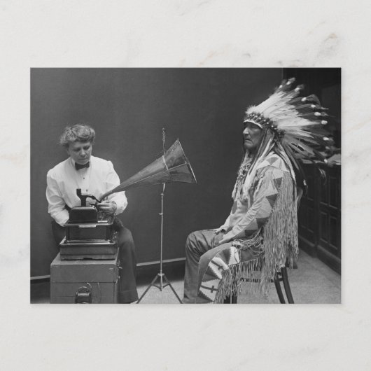 フランシスDensmoreオーディオ録音Blackfoot Chief ポストカード (正面)