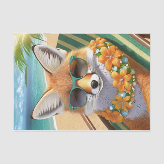 フランシーキツネでパラダイス、夏のおもしろい!薄葉紙 薄葉紙 (正面)