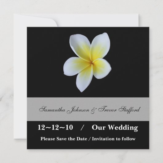 フランジパニの結婚式 Save the Dateのアナウンス セーブザデート (正面)