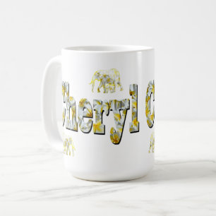 フランジパニの花とチェリルの名前 コーヒーマグカップ