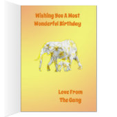 フランジパニゾウ、誕生日カード (内側 (右))