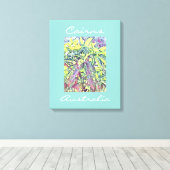 フランジパニツリーケアンズオーストラリア キャンバスプリント (インサイチュ (ウッドフロア))