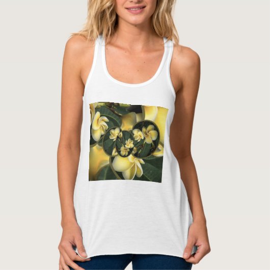 フランジパニデザイン女子レーサーバックタンクトップ タンクトップ (正面)