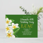フランジパニハワイアンルアウ（ハワイ式宴会）パーティーグリーン招待状 招待状 (スタンド正面)