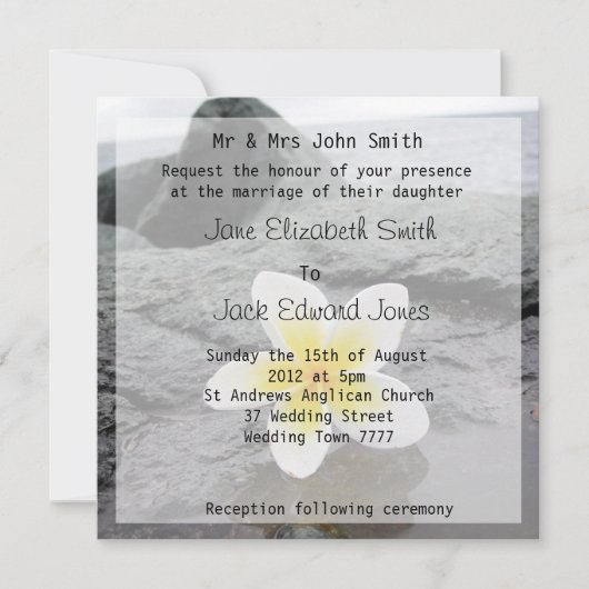 フランジパニビーチ結婚式カスタム招待状 招待状 (正面)