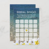 フランジパニフラワービーチ結婚式ブライダルビンゴカード (正面/裏面)