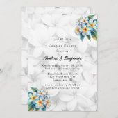 フランジパニフローラハワイアンカップルシャワー 招待状 (正面/裏面)