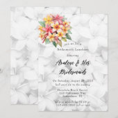 フランジパニフローラハワイアンブリデスメイドスルンチョン 招待状 (正面/裏面)