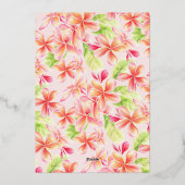 フランジパニフローラピンクオレンジ65th誕生日パーティー 箔招待状 (裏面)