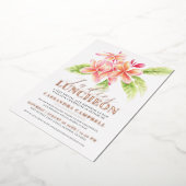 フランジパニフローラレディースランチョンバースデー 箔招待状 (回転した状態)
