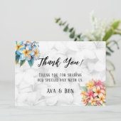 フランジパニフローラ結婚ハワイアンサンキューカード 招待状 (スタンド正面)