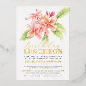 フランジパニフローラ誕生日昼食会40歳の誕生日 箔招待状 (正面)