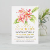 フランジパニフローラ誕生日昼食会40歳の誕生日 箔招待状 (立ち正面)