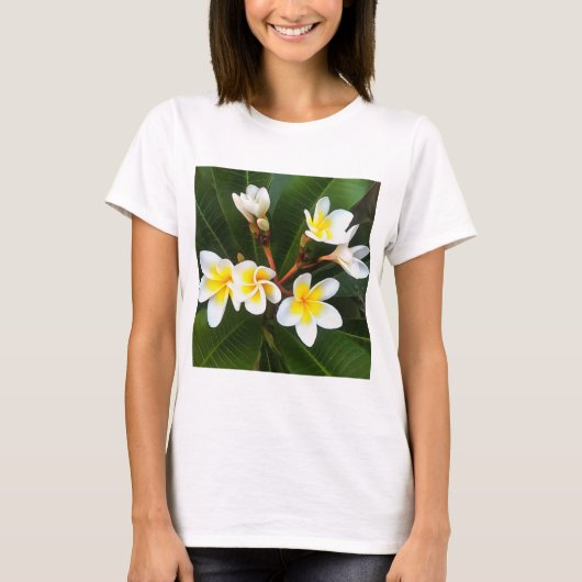 フランジパニブロッサムクラスター芸術的スタイル Tシャツ (正面)