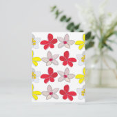 フランジパニプルメリアカラフルフラワーフローラ ポストカード (スタンド正面)