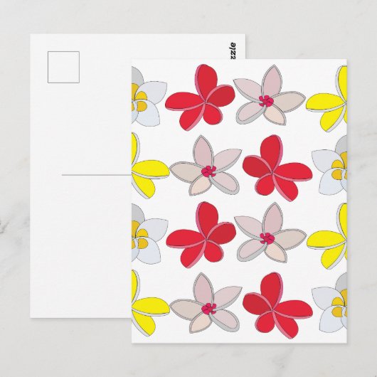 フランジパニプルメリアカラフルフラワーフローラ ポストカード (正面/裏面)