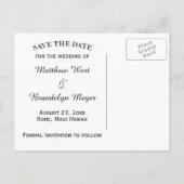 フランジパニプルメリア花は日付を結婚保存 案内ポストカード (裏面)