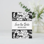 フランジパニボヘミアンモダンボタニカル日付を保存 ポストカード (スタンド正面)