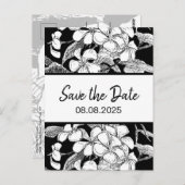 フランジパニボヘミアンモダンボタニカル日付を保存 ポストカード (正面/裏面)