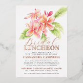 フランジパニ水彩フローラブライダル昼食会 箔招待状 (正面)