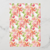 フランジパニ水彩フローラブライダル昼食会 箔招待状 (裏面)