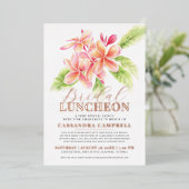 フランジパニ水彩フローラブライダル昼食会 箔招待状 (立ち正面)