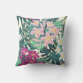 フランジパニ熱帯性:ピンク – ホワイトヴィンテージ。 クッション (裏面)