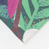 フランジパニ熱帯性:ピンク – ホワイトヴィンテージ。 フリースブランケット (角)