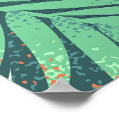 フランジパニ熱帯性：ピンク – ホワイトヴィンテージ。 ポスター (角)