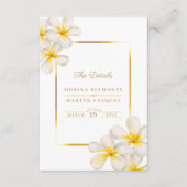 フランジパニ白結婚色詳細QR エンクロージャーカード (正面)