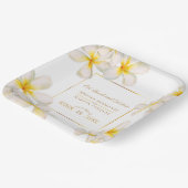 フランジパニ白金ゴールドトロピカル結婚ズ ペーパープレート (傾斜あり)