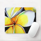 フランジパニ花水彩オリジナルアート絵画ズ マウスパッド (マウス)