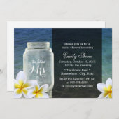 フランジパニ&メイスンジャービーチテーマブライダルシャワー 招待状 (正面/裏面)