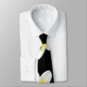 フランジパニ、花、黒黄 ネクタイ (タイ)