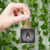 フランジ付きスカル（翼あり） キーホルダー (手)