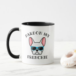 フランスおもしろいチホワイトブルドフランスのッグ マグカップ