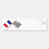 フランスおよびブルターニュの交差させた旗 バンパーステッカー (正面)