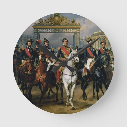 フランスおよび彼ののルイPhilippe (1773-1850年)王 ラウンド壁時計 (正面)
